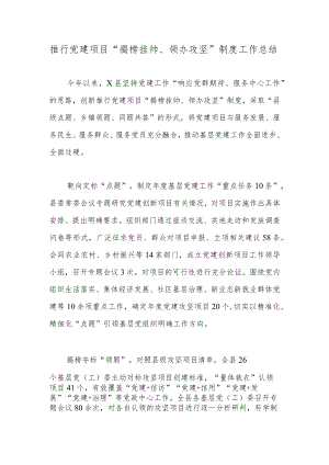 推行党建项目“揭榜挂帅、领办攻坚”制度工作总结.docx