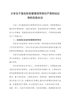 大学关于落实财务管理领导责任严肃财经纪律的实施办法.docx