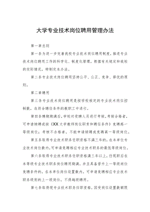 大学专业技术岗位聘用管理办法.docx