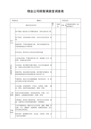 物业公司顾客满意度调查表.docx