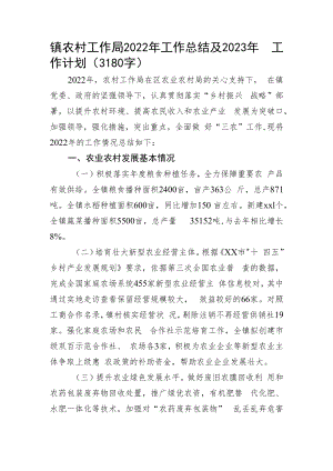 镇农村工作局2022年工作总结及2023年工作计划.docx