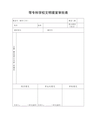 高等专科学校文明寝室审批表.docx