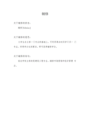 辅修是什么意思.docx