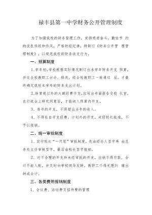 禄丰县第一中学财务公开管理制度.docx