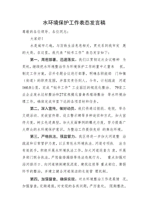 水环境保护工作表态发言稿.docx