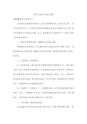 鼓号队活动计划范文3篇.docx