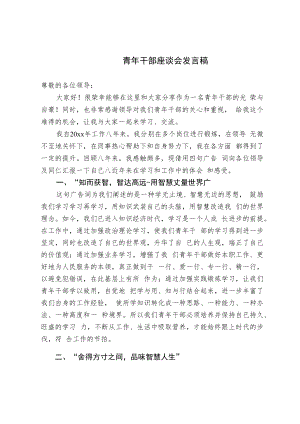 青年干部座谈会发言稿（选篇）.docx