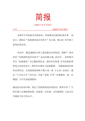 民族团结进步宣传月活动简报.docx
