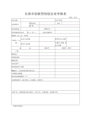 长春市创新型初创企业申报表.docx
