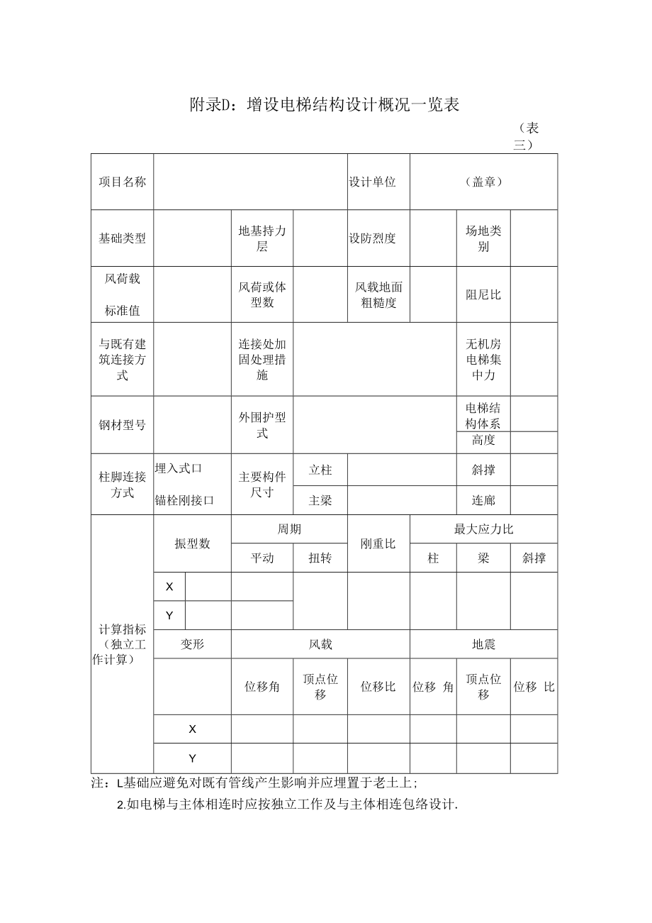 附录D:无锡市增设电梯结构设计概况一览表.docx_第1页