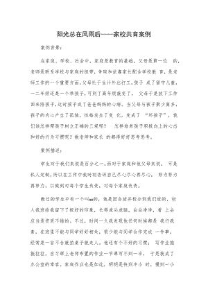 阳光总在风雨后——家校共育案例.docx