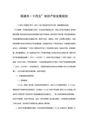 昭通市“十四五”知识产权发展规划.docx