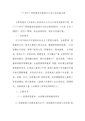 （曲靖市）“十四五”特殊教育发展提升行动计划实施方案.docx
