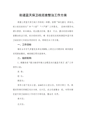 街道蓝天保卫战巡查整治工作方案.docx