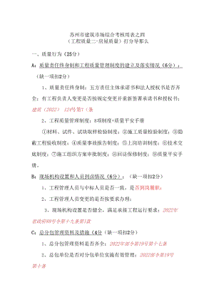 苏州市建筑市场综合考核打分工程质量.docx