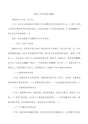 集团工作总结报告模板.docx
