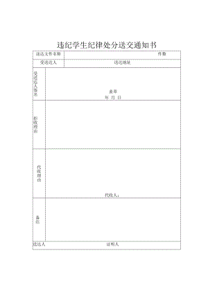 违纪学生纪律处分送交通知书.docx