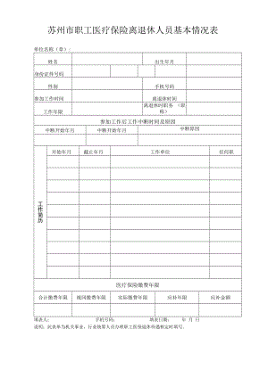 苏州市职工医疗保险离退休人员基本情况表（2022年11月发布）.docx