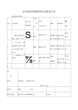 金华新闻奖新媒体作品报送目录.docx