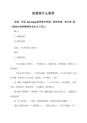 绝望是什么意思.docx