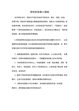 烫伤的急救小措施.docx