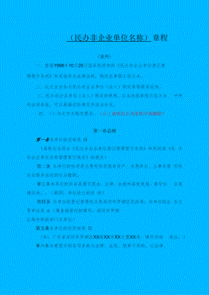 （民办非企业单位名称） 章程.docx
