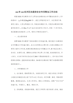 xxx市xxx经济区自建房安全专项整治工作总结.docx