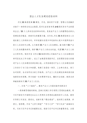 国企人才队伍建设经验材料.docx