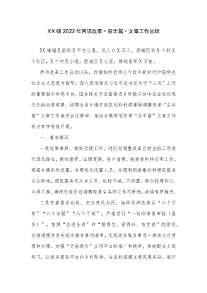 XX镇2022年两项改革“后半篇”文章工作总结.docx