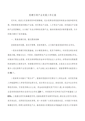 党建引领产业发展工作汇报.docx