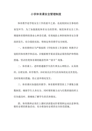 小学体育课安全管理制度.docx