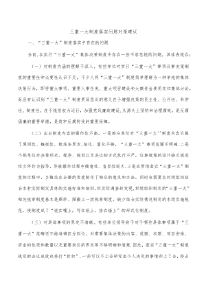 三重一大制度落实问题对策建议.docx