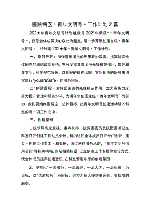 医院病区“青年文明号”工作计划2篇.docx