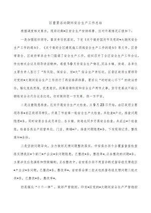 区重要活动期间安全生产工作总结.docx