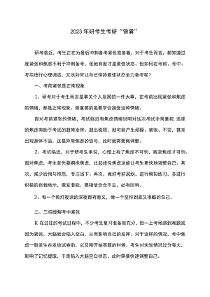 2023年研考生考研“锦囊”.docx