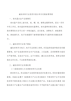 磁性材料行业投资价值分析及发展前景预测.docx