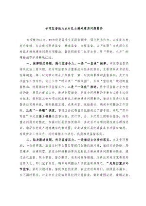 【经验总结】专项监督助力农村乱占耕地建房问题整治.docx