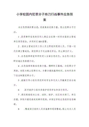 小学校园内犯罪分子持刀行凶事件应急预案.docx