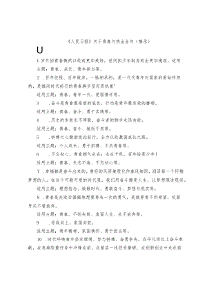 【写作素材】《人民日报》关于青春与热血金句.docx