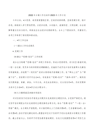 2022年乡镇工作总结和2023年工作计划.docx