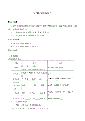 学案空间向量及其运算.docx
