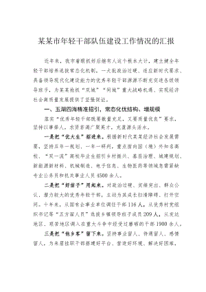 某某市年轻干部队伍建设工作情况的汇报.docx