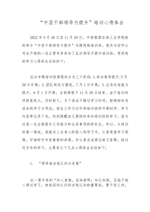 “中层干部领导力提升”培训心得体会.docx