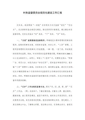 村务监督委员会规范化建设工作汇报.docx