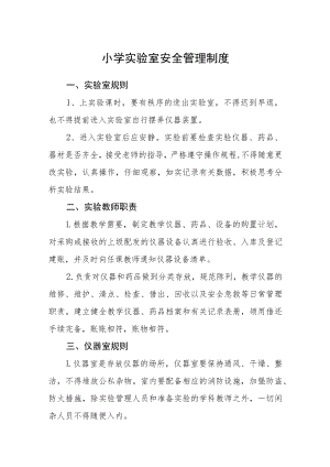 小学实验室安全管理制度.docx