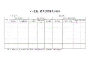 XX区重大招商项目客商信息表.docx