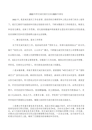 2022年防灾减灾救灾总结2023年谋划.docx
