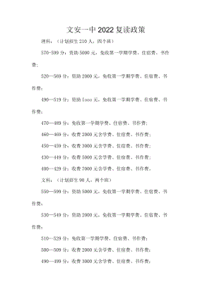 文安一中2022复读政策.docx