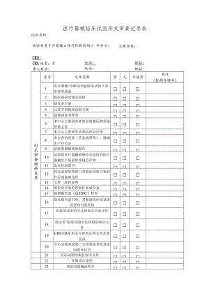 长沙市第一医院药物临床试验机构形式审查记录表（药物）.docx