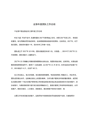 证券年度团队工作总结.docx